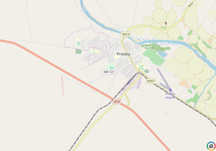 Map location of Prieska